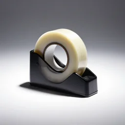 enamel tape dispenser, professional product shot, isolated on a pure white background, centered, entire object in frame, sharp focus, soft studio lighting