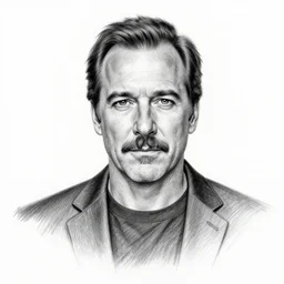 pencil sketch of bob odenkirk in better call saul, highly detailed, black and white, centered, portrait