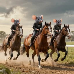 3 blind mice in cinematic race with horses of the apocalypse