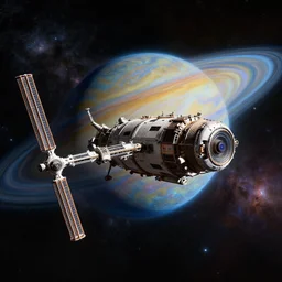 a space station orbiting jupyter, endless cosmos in the background, 8K resolution, unreal engine, realistic, highly detailed, digital painting, artstation, concept art, illustration