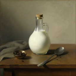 Dutch oil painting from the 1600s, 7gün ayran on a table