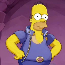 homer simpson anime character style high detail emotion jojo bizarre style digital art