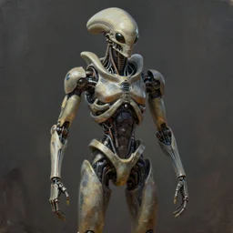 biomechanical android alien robot human, symmetrical, concept art, intricate detail, volumetric shadows and lighting, unreal engine, octane render, v - ray render, realistic, dynamic lighting, realistic oil painting by tim hildebrandt
