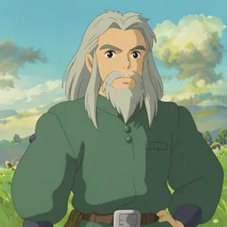 gandalf as an anime character from studio ghibli. beautiful. 4 k.