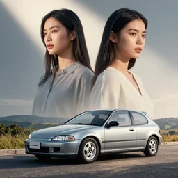 Eg6 civic poster advertisement, female models