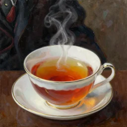 a cup of hot tea, john singer sargent, oil on canvas