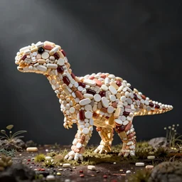 brontosaurus made out of pills