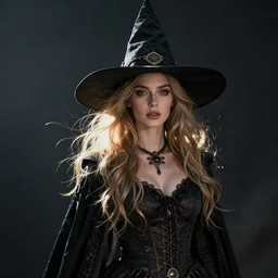 witch in a blank background, fantasy style