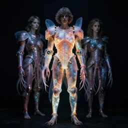a luminous armor made of squids. by ray caesar. by louise dahl - wolfe. by andrea kowch. surreal photography