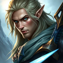 elven hero!!, handsome noble, d & d adventurer, keltic warrior, dark souls boss, elegant male character from warcraft!!, character portrait, trading card game art, magically shaded, extremely detailed, matte, artstation, contour lighting, 4 k, game cover art, sharp focus, anatomically correct!!, classic fantasy, by artgerm