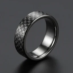 carbon fiber wedding ring, hi-tech, digital, product shot, photographic studio lighting, intricate design, arnold render