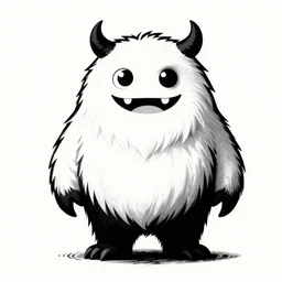 a white and black monster!!, stencil art by shag, tom whalen, artgerm, clean bold lines