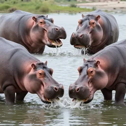 4 k photo hippos eating whales