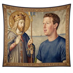 the bayeux tapestry with saint mark zuckerberg