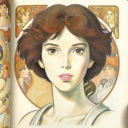 female android from ex machina, finely illustrated face, highly detailed, colored pencil, studio ghibli, tankobon, in the style of ilya kuvshinov and krenz cushart and william - adolphe bouguereau and alphonse mucha