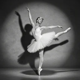 donald trump as a ballerina, studio lighting, b & w