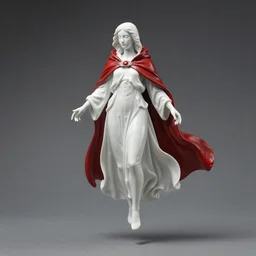mage sculptor, red paint on white porcelain, leather cloak, god like, levitating, style of kirsty mitchell, 8 k