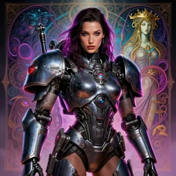 altered carbon, young bella hadid, sweaty, tech, warhammer, neon, lord of the rings, intricate, surrealistic, story, highly detailed, digital painting, artstation, concept art, smooth, sharp focus, illustration, unreal engine 5, 8 k, art by artgerm and greg rutkowski and alphonse mucha