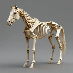 3d render of a horse skeleton, detailed, 4k, ultra realistic, HDR