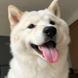 selfie of a dog showing tongue