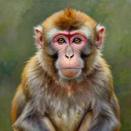 A picture of a monkey in Ultra detail Oil Painting