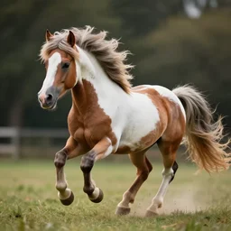 wide angle full body action shot of a hybrid my little pony appaloosa horse, an appaloosa hybrid a mane and tail instead like my little pony, professional, high quality, 4 k, dof, bokeh, action, dramatic lighting, photorealistic, ue 5