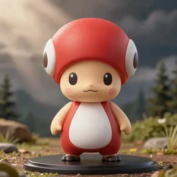 an anime nendoroid of toad, detailed product photo