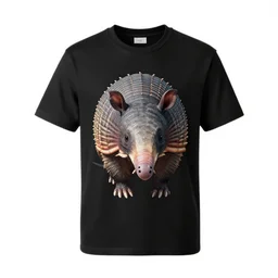 black t-shirt armadillo as Japanese artist, a design masterpiece highly detailed, superrealism 8k resolution