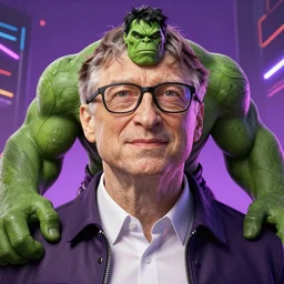 bill gates as the hulk, cyberpunk artstyle, trending on artstation, macro, intricate, vibrant, digital art, full portrait, hd, cinematic, ultra detailed, illustration, concept art, cinematic background, unreal engine 5, 8 k, 4 k