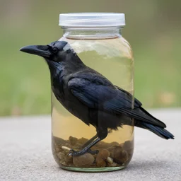 the body of a crow after being pickled