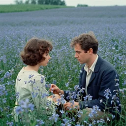 a scene from a movie adaptaion of raymond queneau's the blue flowers ( 1 9 7 6 ) shot on 3 5 mm film