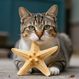 a feline starfish - cat - hybrid, animal photography