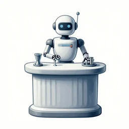 a robot bartender, retro futurism style, classic sci - fi concept art, simple design