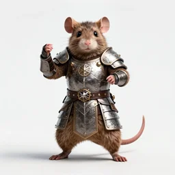 a full body shot of an anthro furry rat wearing a fantasy medieval armor striking a heroic pose, fantasy, artstation, furry art, furaffinity, deviantart, symmetrical, highly detailed, award winning, trending
