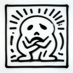 fear and disgust, Keith haring, graffiti, 4K