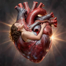 a woman being swallowed by a heart by tim doyle and anna dittmann, macabre