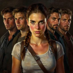 lara croft portrait, atmospheric lighting, painted, intricate, volumetric lighting, beautiful, rich deep colors masterpiece, golden hour, sharp focus, ultra detailed, by leesha hannigan, ross tran, thierry doizon, kai carpenter, ignacio fernandez rios