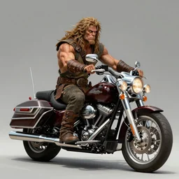 concept art conan the barbarian riding a harley davidson