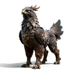 rugged griffin, high detail digital art, full body, standing, isolated on a pure white background, centered, whole figure in frame, sharp focus, studio lighting