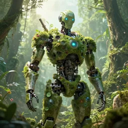 epic cinematic hyperrealism masterpiece where an ecological robot appears. realistic poster with shaded lighting by craig mallismo, artgerm, jeremy lipkin and michael garmash, unreal engine, radiant light, detailed and complex environment, digital art, art station trends