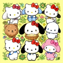 sanrio characters rendered by ernst haeckel