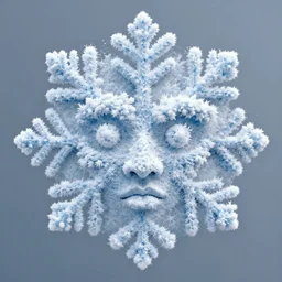 pretty snowflakes morphing coalescing into face. artstation award cgsociety