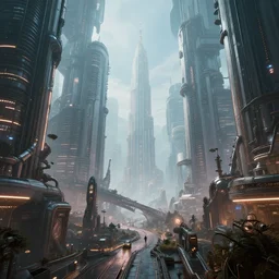 inside an etheral dieselpunk city, highly detailed, 4k, HDR, award-winning, octane render, trending on artstation, volumetric lighting