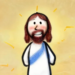 jesus christ with a uwu face and catears