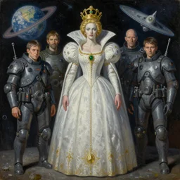 the queen of space by zdzisław beksiński, dariusz zawadzki, jeffrey smith and h.r. giger, oil on canvas, 8k highly professionally detailed, trending on artstation