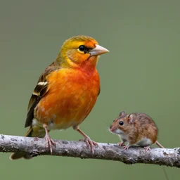 a cross between an oriole and a mouse.