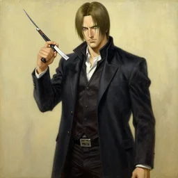 albert wesker, painting by j. c. leyendecker, yoji shinkawa, katayama bokuyo