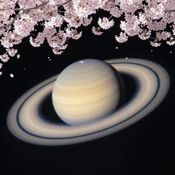 japanese cherry on the surface of saturn