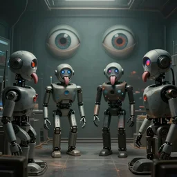 movie still of 4 foveated eyes tongue room inhabited only by machine ending any return, by liam sharp, jack kirby, jack gaughan, virgil finlay, alberto bontempi, shigeru komatsuzaki, wayne d barlowe, alex ross, simon bisley & boris vallejo, enric torres, hyper realism, cinematical, narrative light, muted