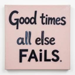 good times when all else fails. acrylic and sequins, private collection.